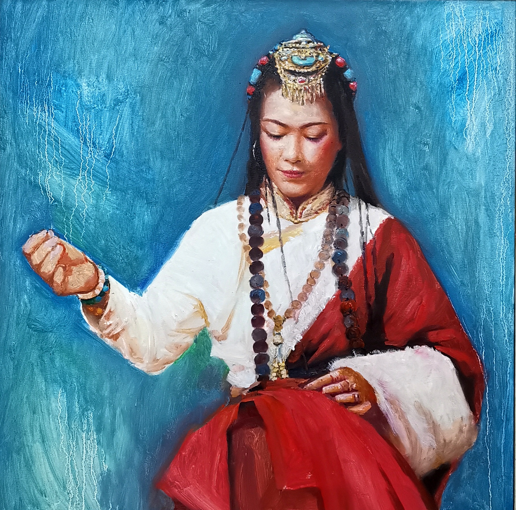 《暖心》油画  70×70cm.jpg
