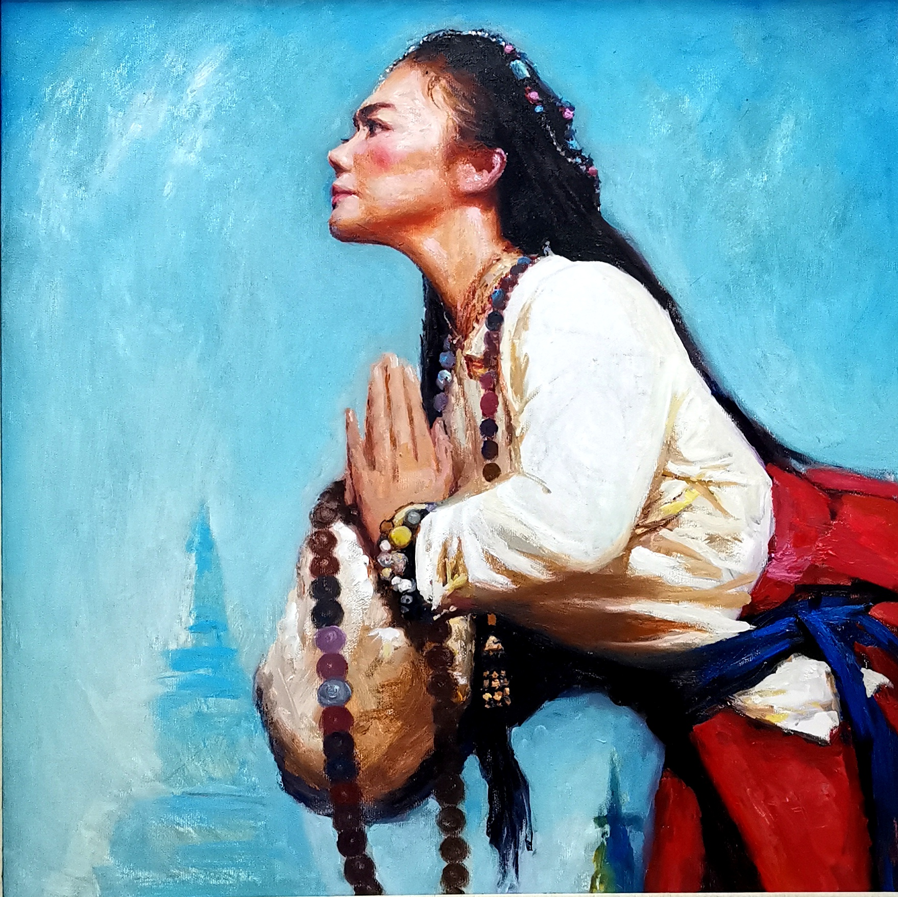《祈祷》油画  70×70cm.jpg